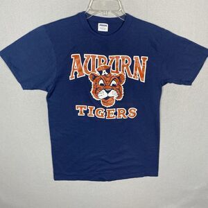 Vintage Auburn Tigers Starter Tshirt Small Tee Blue Made in USA 100% Cotton